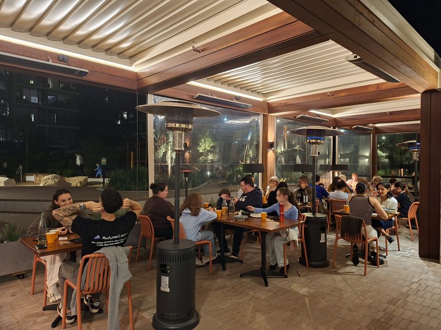 The covered terrace at Yuzu Norwest