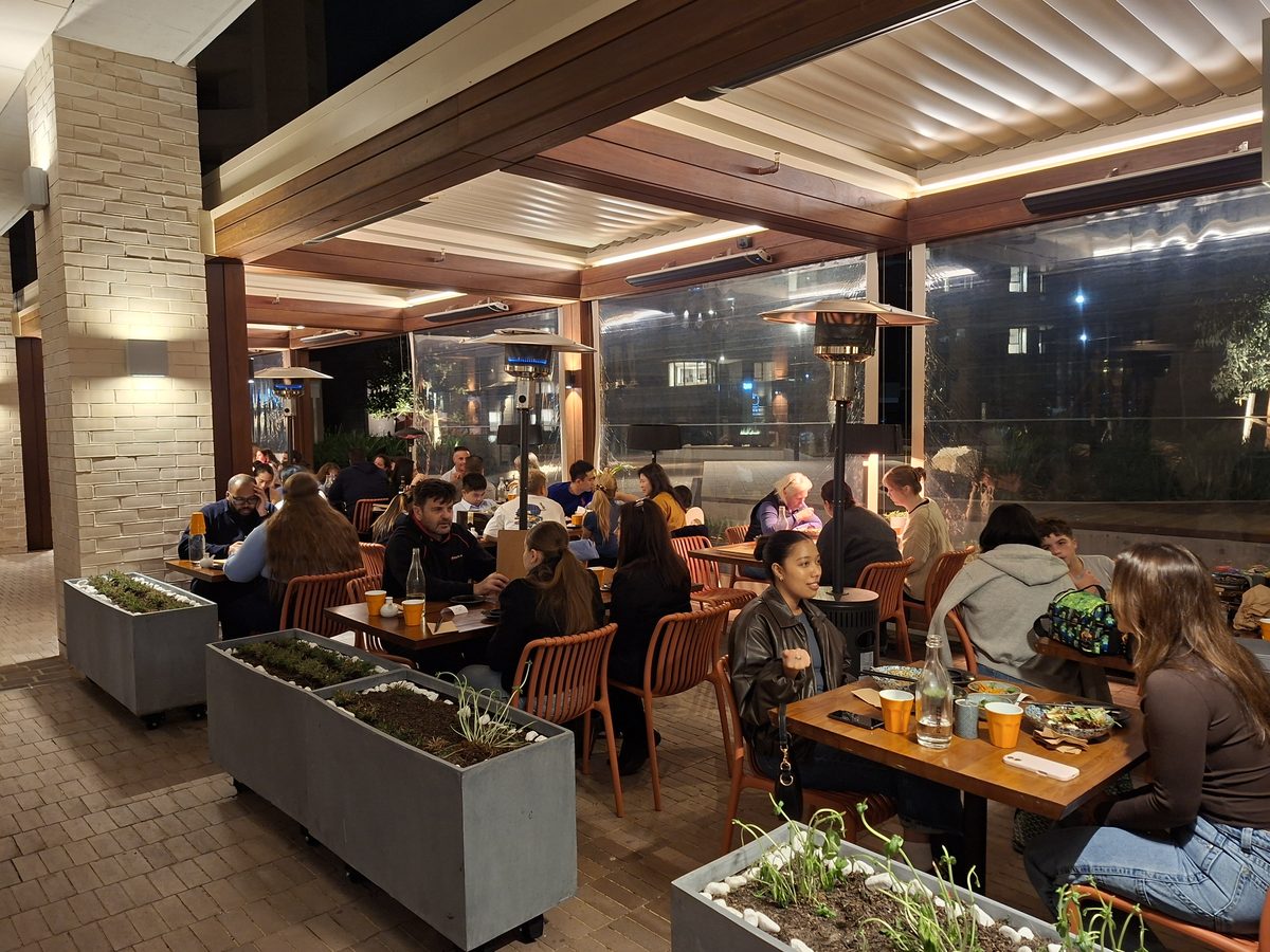 Alfresco tables along the Norwest Quarter forecourt